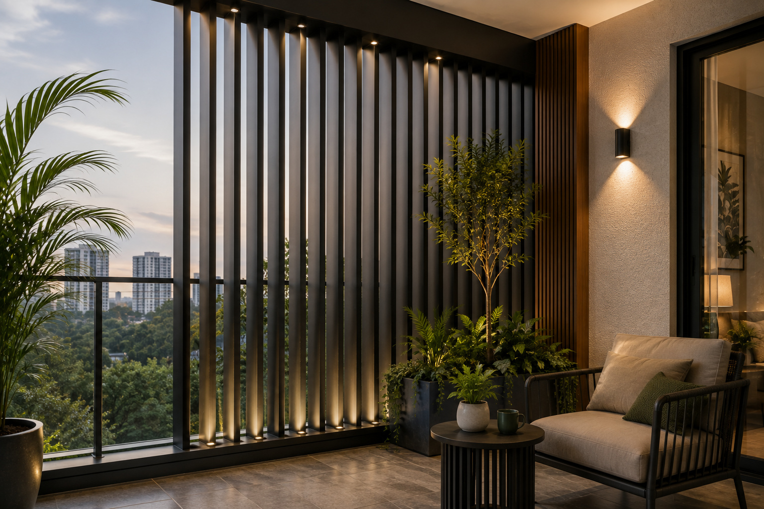 Screen used for privacy on an outdoor area, design inspiration
