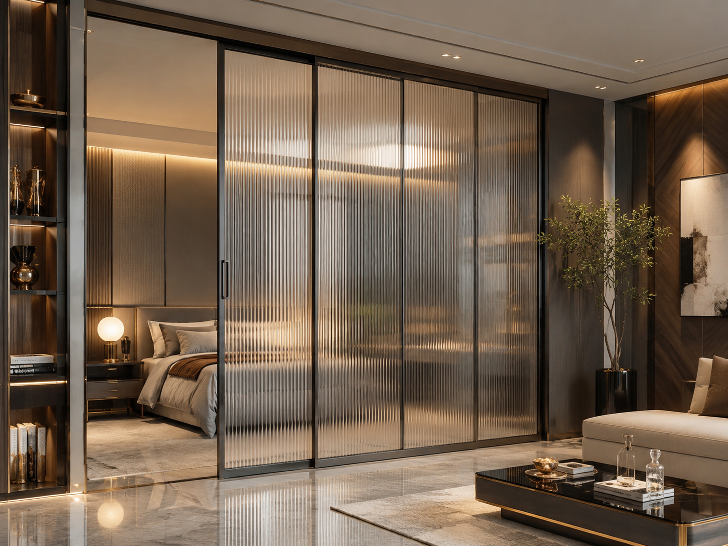 Fluted glass divider, Application Idea