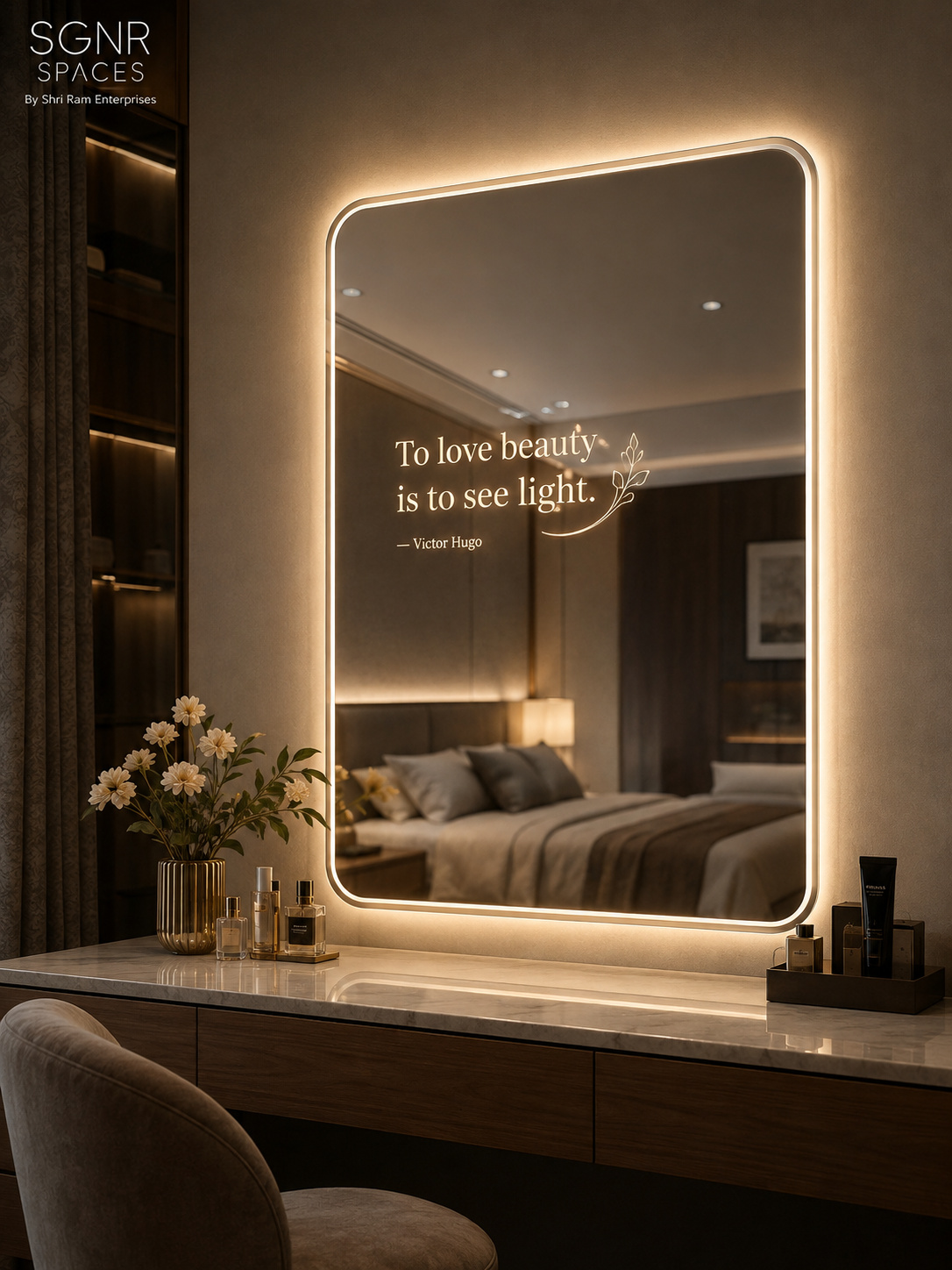 LED mirror quote, Application Idea